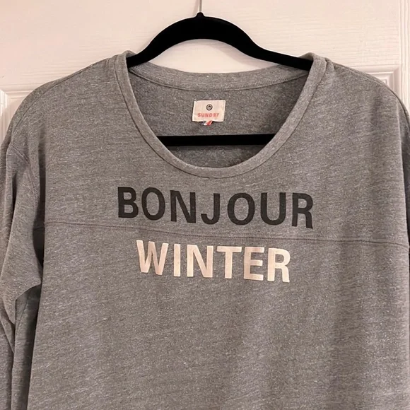 SUNDRY “Bonjour Winter” Sweatshirt - Picture 3 of 7